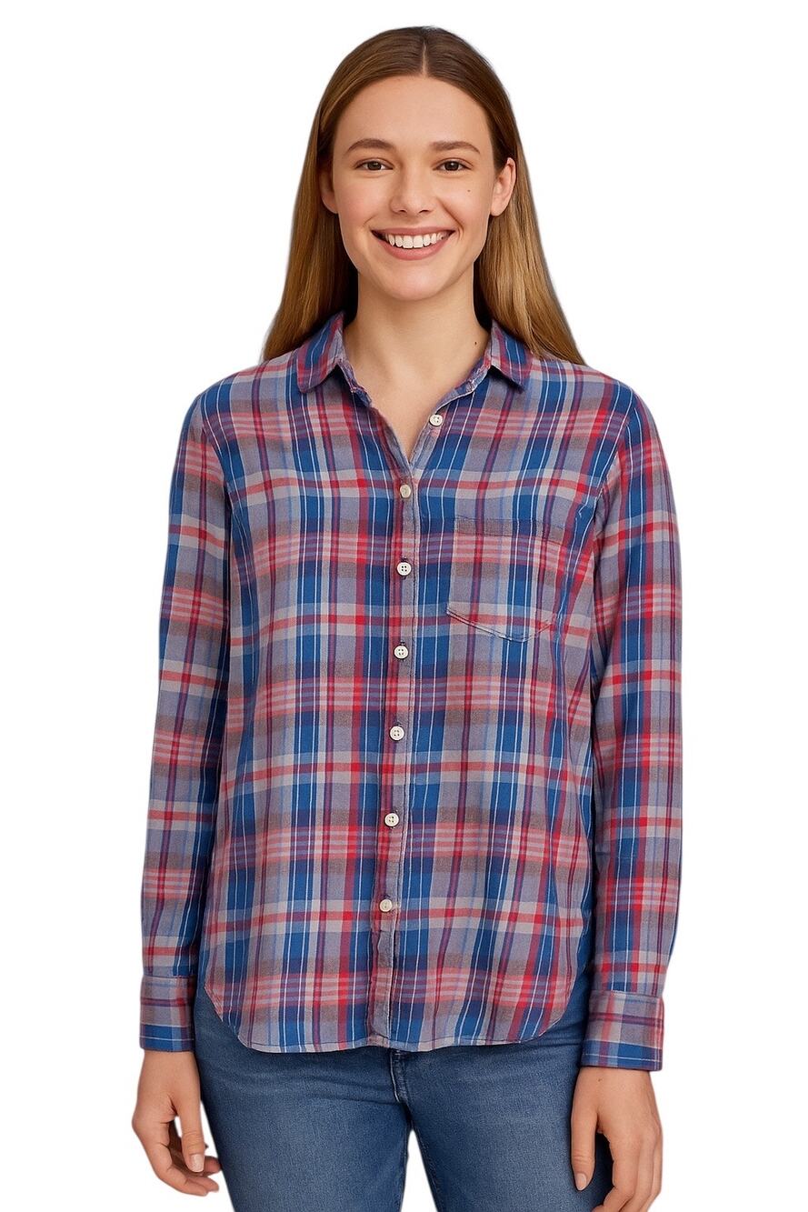 J Crew Perfect Fit Plaid Shirt Cotton Button Down Small Long Sleeve Preppy Top